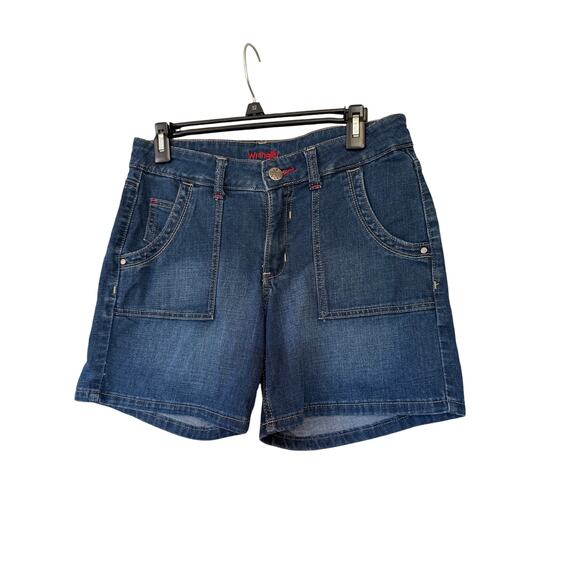 Wrangler Blue Jean Shorts Sz 8 Denum Vintage High Rise - Picture 1 of 5